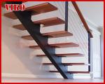 Steel Cable Stair VK83SC Carbon Steel Powder-coate Treed American Oak Aluminum