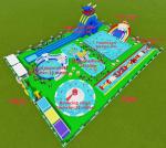 Customizable 45x58m INFLATABLE WATER PARK for Your Water Park Business