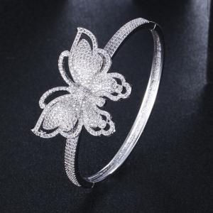 Quality Fashion Cubic Zirconia Butterfly Bracelet Bangle AAA Cz Butterfly Bangle Cuff Bracelets &amp; For Women Butterfly Jewelry wholesale
