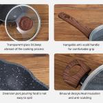 Maifan Stone Non Stick Aluminum Cookware Sets With Glass Cover Lid
