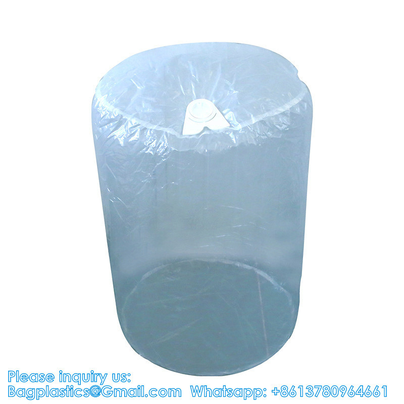 Factory Customized Size Logo 285mm/320mm/600mm/1150mm Plastic Drum Liner Bag Drum Liner With Snap