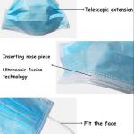 Disposable CE BFE 99.9% Breathable 3 Layer Face Mask