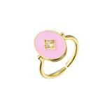 Oval Enamel Diamond Ring Insert Wedding Band Modern Geometric Engagement Rings