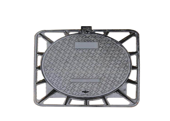 Cast Iron Round Inspection Cover D400 Manhole Cover With Square Frame