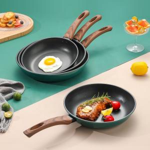Quality Factory Direct Sale Kitchen Cookware 22/24/26/28 Cm Aluminum Wooden Handle Free Nonstick Fry Pan wholesale