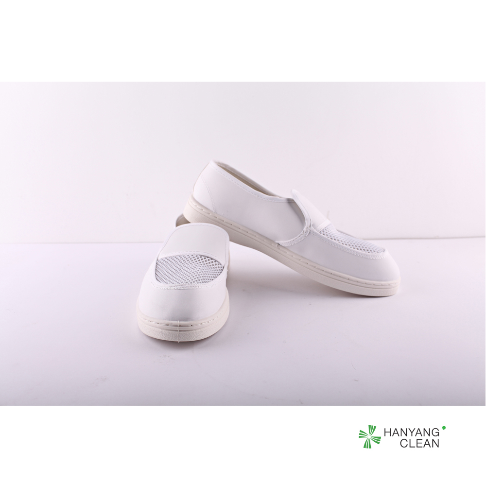 White PVC leather esd mesh shoes safety shoes antistatic cleanroom shoes for work protection