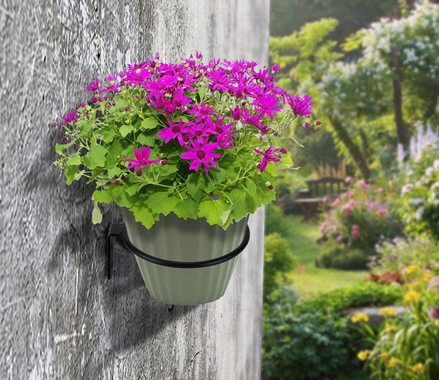 Hanging Flower Pot Brackets for Outside 10 Inch Metal Wall Mounted Flower Pot Holders