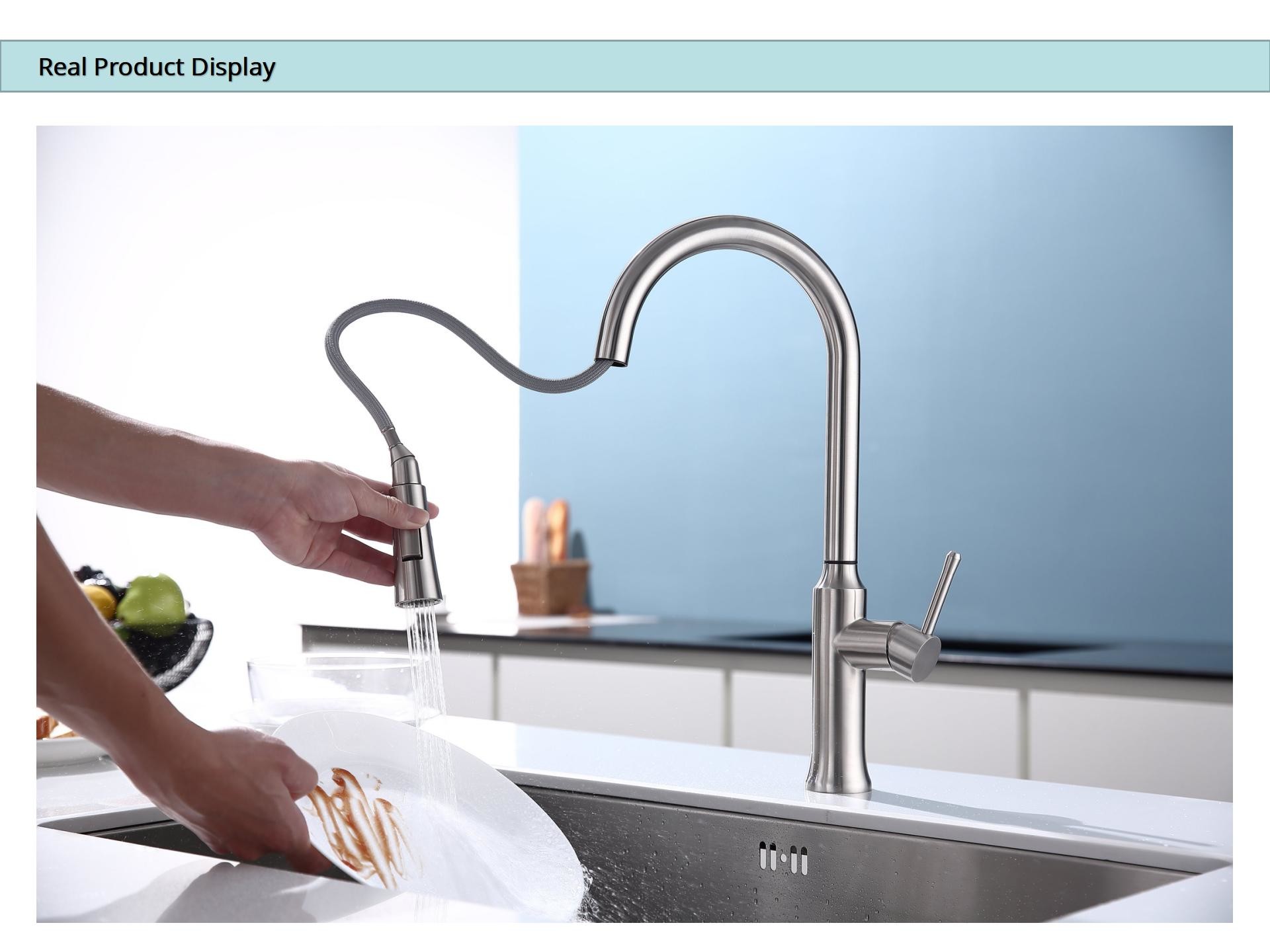 Single Lever Touch Sensor Kitchen Faucet Flexible Hot Cold Water Supply