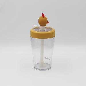 Quality Custom Logo Plastic Tritan Carton Shaped Water Bottle With PP Straw wholesale