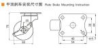 Grey Miniature Caster Wheels 2 Caster Wheels With Brakes 262P-73