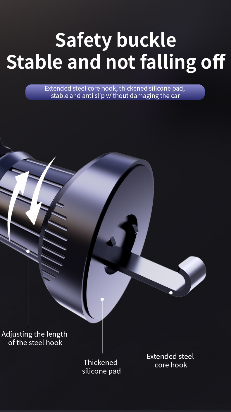 Magnetic Wireless Car Charger with 15W Max Output and 110-205KHz Charging Frequency