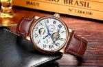 KINYUED wristwatches automatic men moon phase luminous tourbillon skeleton