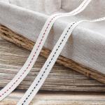 10mm*50y Cotton Stitched Edge Ribbon ISO9001 Custom Cotton Ribbon