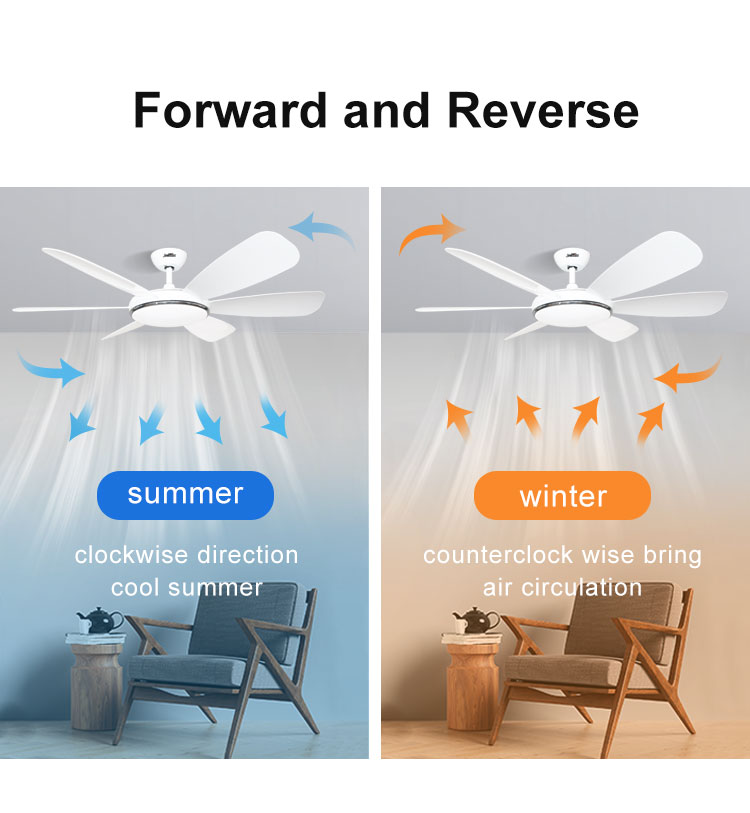 Energy-Saving 1stshine Ceiling Fan with 6 ABS Blades 3 Color LED Light Customized