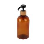 Long Nozzle Bamboo Lotion Pump Bottle 200ml 300ml 500ml Cosmetic PET Bottle