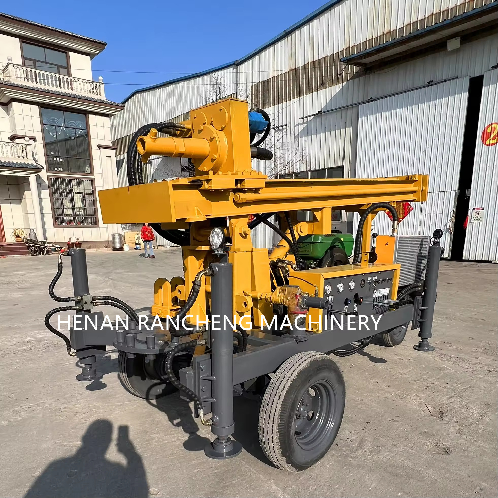 Max Depth 150m Trailer-mounted Water Well Small Borewell Drilling Rig Machine