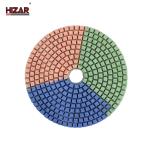 3-Color 4 Inch Diamond Wet Polishing Pads For Polishing Marble Granite Concrete