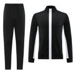 Training Retro Football Tracksuits Black Full Zip Soccer Training Set