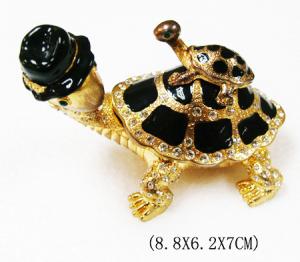 Quality Antique Bejeweled Metal Trinket Boxes wholesale