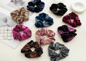 Quality Autumn winter pu canary pleuche joint pink black scrunchie color fabric large hair band lady hair band spot accessories wholesale