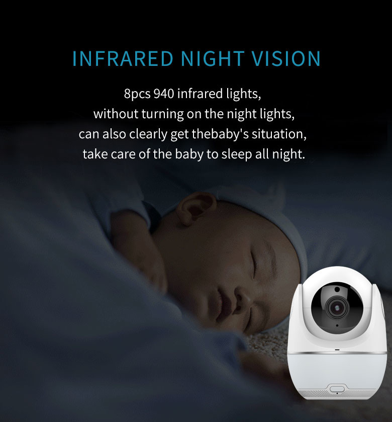 Built In Speaker 5 Inch Wireless Home Video Cameras 2g2p Baby Monitor