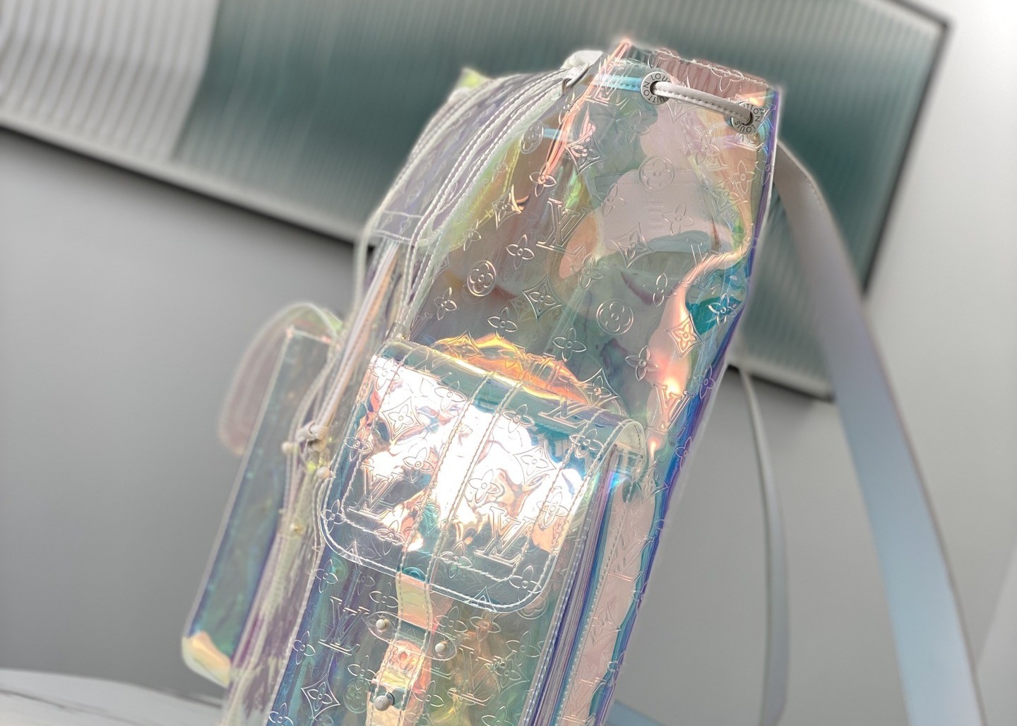 LV PVC Transparent Iridescent Luxury Brand Backpack Monogram Printing