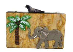 Quality Unique Clasp Animal Pattern Elephant Slick Acrylic Handbag , Dress Clutch Bags wholesale