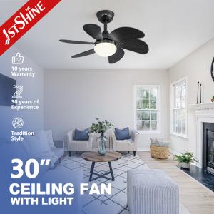 Quality Black E27 Modern LED Ceiling Fan Low Voltage Living Room Decorative wholesale