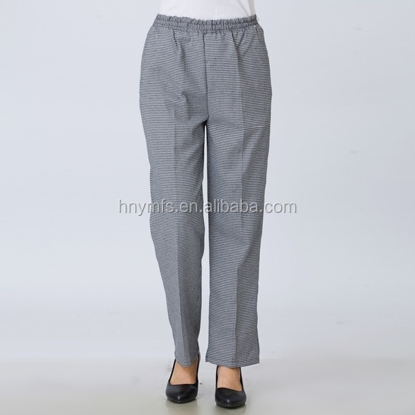 Top Quality Custom Design Workwear Chefs Clothing uniform pants with zipper fly checked chefs pants