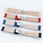 ALK Leather Watch Band Bracelet Strap butterfly deployant Clasp buckle Watchband