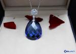 8x10mm 9x11mm Pear Shaped Blue Sapphire Pendant Necklace
