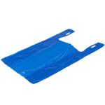 Unprinted Embossed T Shirt Shopping Bags Blue Colour Custom Made Size