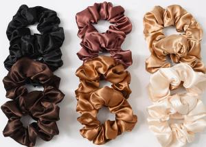 Quality satin fabric gold black hair extension scrunchies accessories women's head rope matching headwear spot wholesale wholesale