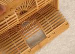 Ins Popular Women Charcoal Rattan Bamboo Clutch Bag , Open Closure Bamboo