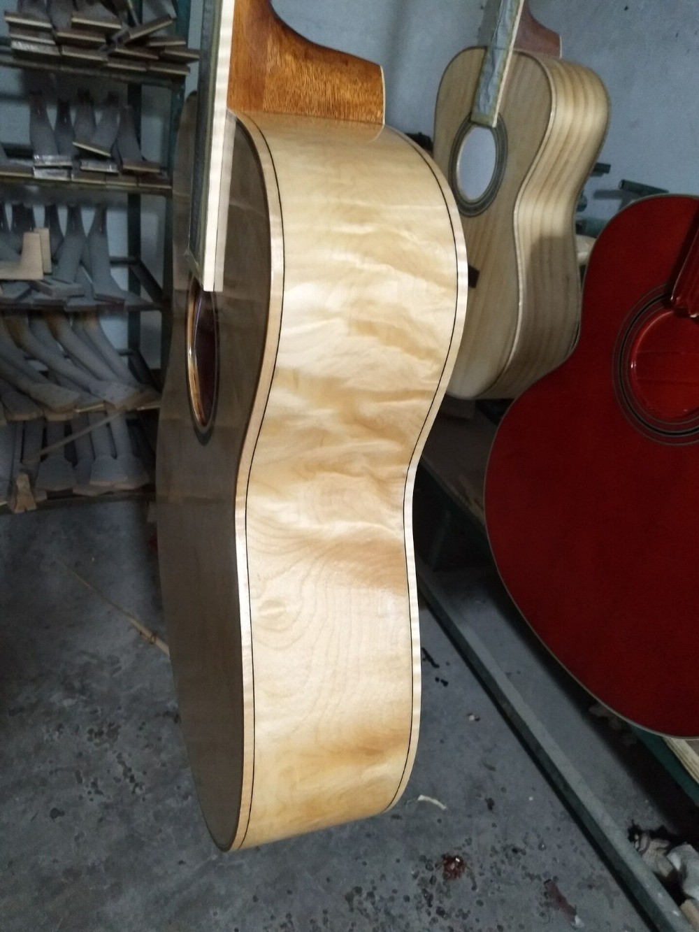 AAAA all Solid OM body style guitar 14 frets imported wood custom solid maple acoustic electric guitar