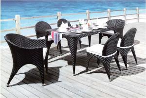 Quality YLX-RN-045 Black Rattan Chair with White Cushion wholesale
