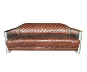 Quality 1-2-3 Seater Diamond Vintage Aviator PU Leather Sofa wholesale