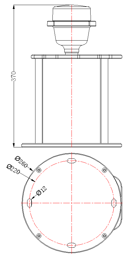 Solar Powered 5km Red Aviation Obstacle Lamp