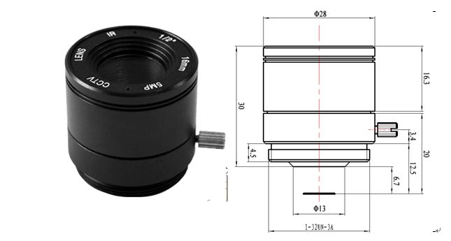 16mm Lens Drawing