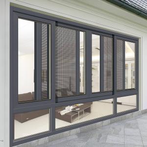 China Architectural Residential Aluminium Sliding Windows Powder Coating Coffee Brown on sale