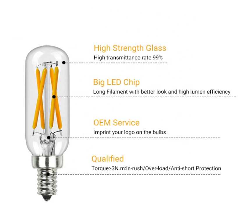4000K Edison LED Filament Bulbs T20 T22 T25 ST26 LED Refrigerator Light Bulbs