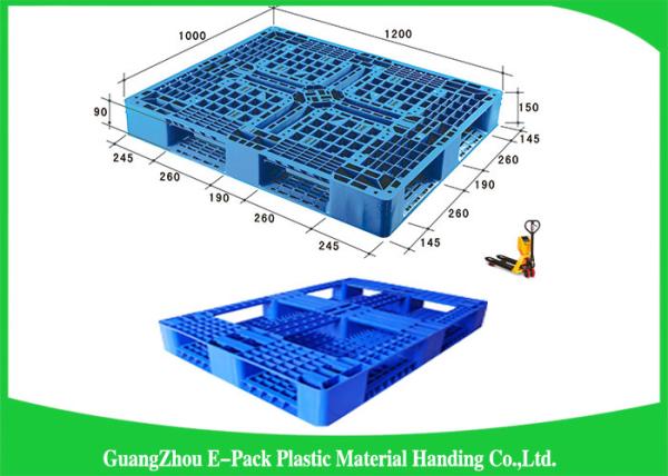 1200 * 1000mm Lightweight Plastic Pallets , Single Solid Deck Stackable Plastic