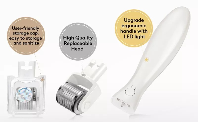 3 IN 1 LED Microneedle Roller Kit LED 0.5 mm Dr. pen Derma Roller Derma Rolling System