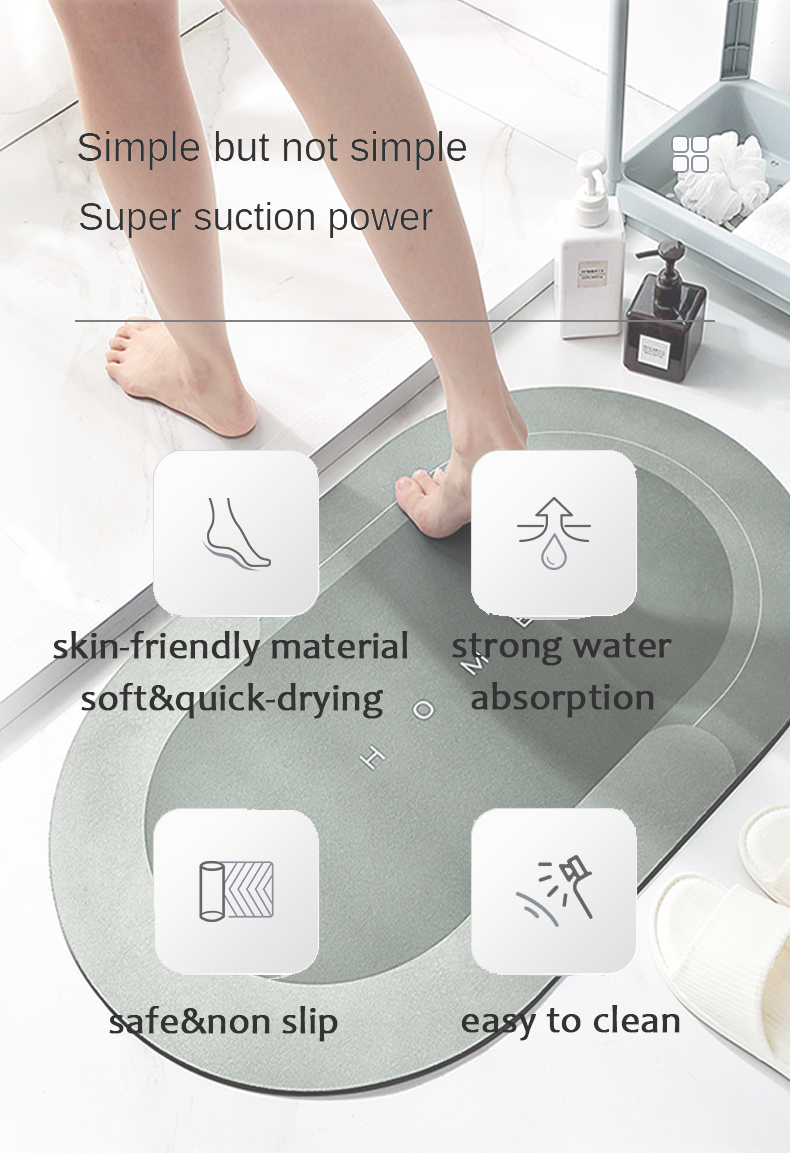 Technology Cashmere Bathroom Floor Mat Machine Made for a Luxurious Bathing Experience
