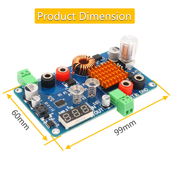 Boost Converter, DC 5-32V To 5-45V 3A, With Voltage Display And Touch Sensor Switch