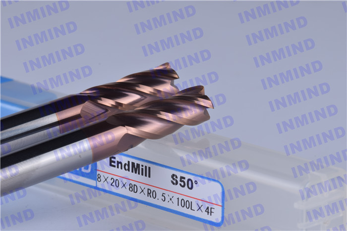 SiN Coating 12 mm Dia R0.5 Corner Radius End Mill 4 Flute 30 mm Cutting Length