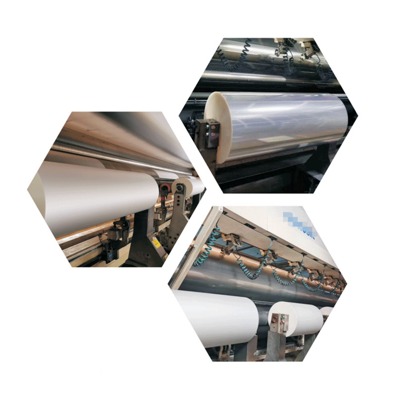 BOPP Plain Film Jumbo Roll PVDC Plastic Shrink Wrap Film Thermal Base Without Glue 12-80um