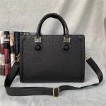 Business Style Authentic Ostrich Skin Men's Passcode Briefcase Large Shoulder