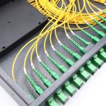 Grey Black 0.5m 1m 1x32 PLC Splitter Rack Mount APC Fiber Optic Splitter
