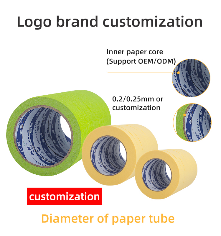 High Temperature Automotive Painters Masking Tape UV Resistant Crepe Paper No Residue